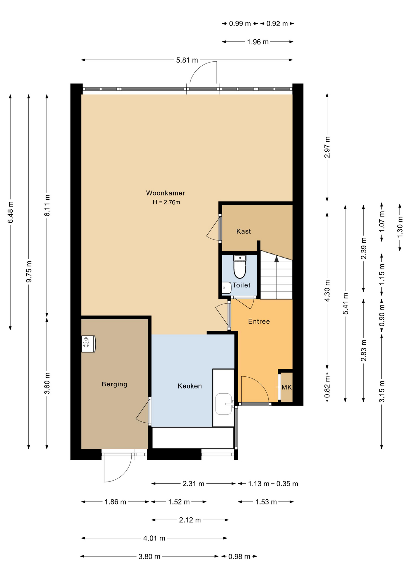 Kempenaar 15 15 - 8231 EE - lelystad-plattegrond-1